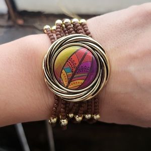 Magnabilities Beaded Bracelet Fall Colors. New!